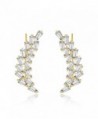 Mevecco Womens Ear Crawler Climber CZ Crystal Ear Wrap Cuffs Earrings Sweep Stud Earring Pin Jewelry - Gold - CO186E8DNAL