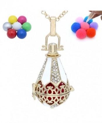 Copper Cone Water Drop Teardrop Flower Rhinestone Locket Necklace Aromatherapy Oil Fragrance Diffuser - CN124HVROD5