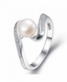 EleQueen 925 Sterling Silver CZ 7mm AAA Cream Freshwater Cultured Pearl Ribbon Bridal Cocktail Ring - CJ185OZDQHL