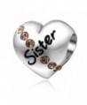 Love Heart Sister Birthday Gifts 925 Sterling Silver Charms for Charms Bracelet - CZ17YU4OT6X