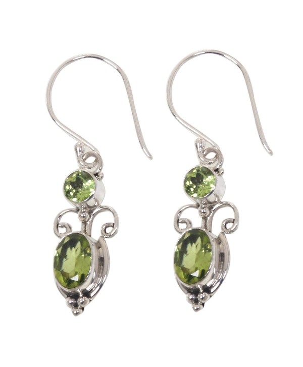 NOVICA Peridot and .925 Sterling Silver Dangle Earrings- 'Crown Princess' (1.1cttw) - CB1123QRDN3