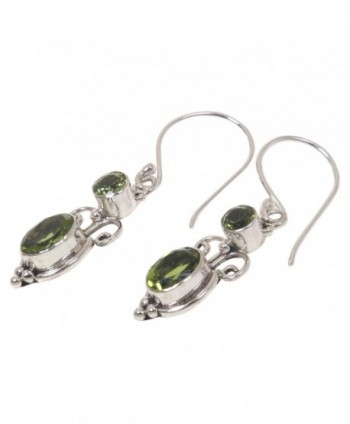 NOVICA Peridot Sterling Earrings Princess