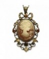 Light Brown Cameo Pendant Necklace Chain Charm Women Fashion Jewelry - C8118ZKRV7T