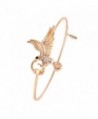 NOUMANDA Rose Gold Silver Plated Animal Eagle Charm Open Cuff Bangle Bracelet for Women - rose gold - CI12HS7IO2P