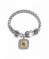 Vintage Compass Classic Braided Classic Silver Plated Square Crystal Charm Bracelet - CR11XMU48R3