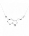 Art Attack Silvertone Serotonin Hormone Molecule DNA Chemistry Science Party Pendant Necklace - CF12HAL4QAL