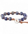 KELITCH Natural Sodalite Leather Bracelet