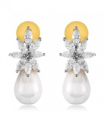 Swasti Jewels American Diamond CZ Fashion Jewelry Floral Stud Earrings for Women - CV120FDUI1J