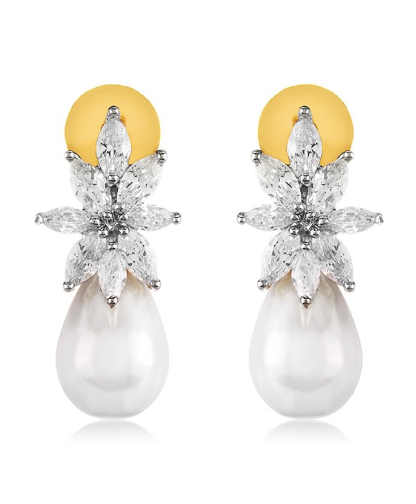 Swasti Jewels American Diamond CZ Fashion Jewelry Floral Stud Earrings for Women - CV120FDUI1J