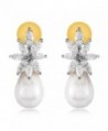 Swasti Jewels American Diamond CZ Fashion Jewelry Floral Stud Earrings for Women - CV120FDUI1J