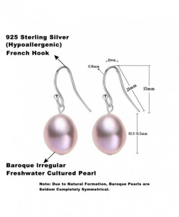 Womens Earrings Sterling Baroque 11 5 12 5mm in Women's Drop & Dangle Earrings