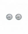 Women 6mm Round Cubic Zirconia Halo Stud Earrings - CK128Z3CK9T