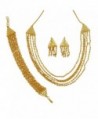 Banithani Indian Traditional Gold Plated Necklace Set Jewelry Gift For Women - Gold-9 - C2120LB1EXL