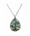 Necklace Wrapped Pendant Gemstone Jewelry - Teardrop(Abalone Shell) - CG182HM4AIG