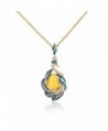Shevalues Statement Necklace Rhinestone Eco friendly - Peacock Yellow - C3183D48N56