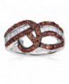 Sterling Silver Infinity Curved Ring with Brown Chocolate and White Cubic Zirconia - CN11M2Q4BAB