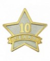 PinMart's 10 Year Service Award Star Corporate Recognition Dual Plated Lapel Pin - CY11NKC2F2D