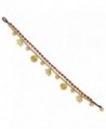 NOVICA Quartz Beaded Anklet Golden