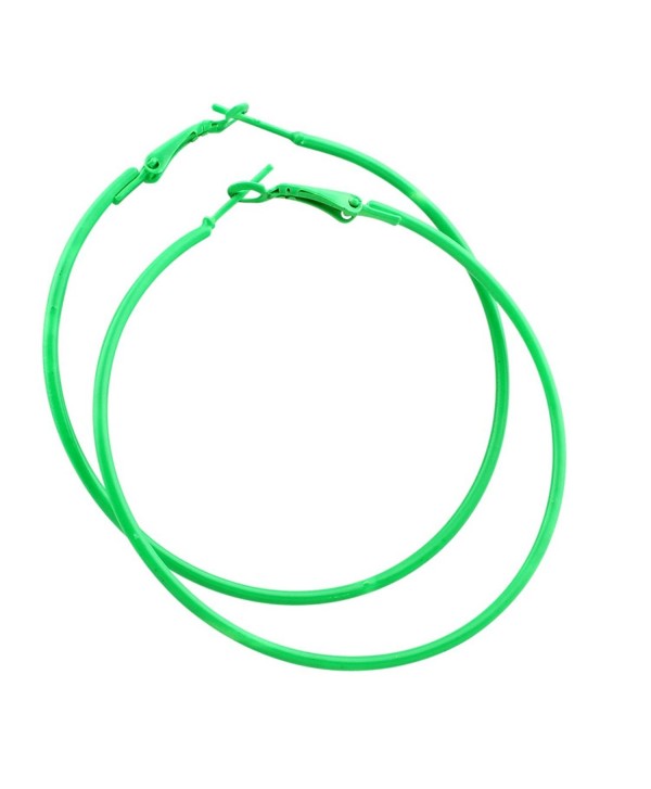 IDB Stainless Steel Hoop Earrings - Lawn Green - CP1803RZLEA