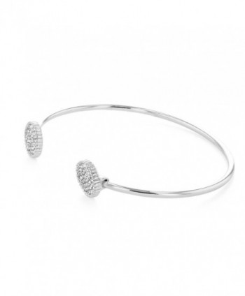 Rhodium Plated Bracelet Crystal Circles