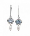 NOVICA Cultured Freshwater Pearl and Blue Topaz Earrings- Sterling Silver Hooks- 'Sky Fantasy' - CM11GQFO939