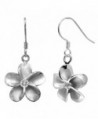 Sterling Silver Plumeria Hook Earrings with CZs- 12mm - C81175T8ATN