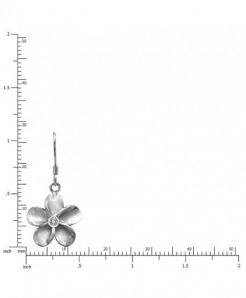 Sterling Silver Plumeria Hook Earrings