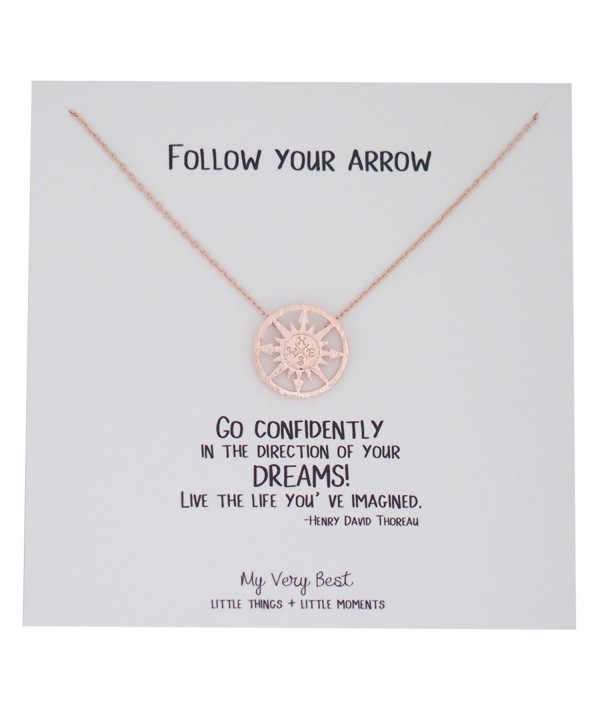 My Very Best Compass Necklace - rose gold plated brass - CH1888LGI7G
