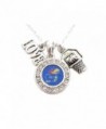 Kansas Jayhawks Multi Charm Love Basketball Blue Silver Necklace Jewelry KU - CC11IRRICJL