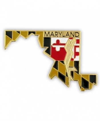 PinMart's State Shape of Maryland and Maryland Flag Lapel Pin - CZ119PEKSKV