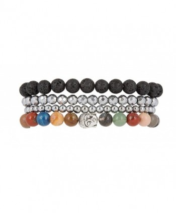 Peace- Tranquility Inner Happiness Buddha Charm Stretch Bracelets - SPUNKYsoul Collection - CS12GXR3BEH
