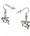 Flying Pigs Silver Plated Charm French Hook Dangle Earrings - C811QNA0DKJ