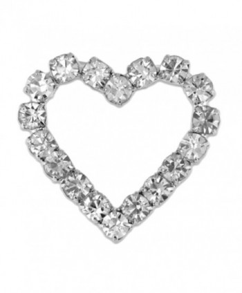 PinMart's Clear Rhinestone Heart Valentine's Day Brooch Pin - CM110T80B59