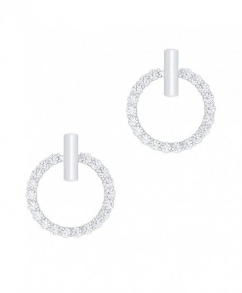 18k Gold Plated Cubic Zirconia Hoop Halo Stud Earrings - C1125XXZCWL