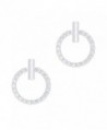 18k Gold Plated Cubic Zirconia Hoop Halo Stud Earrings - C1125XXZCWL