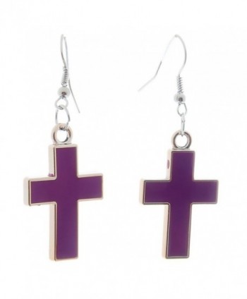 Stylish Bar Block Dangle Earrings Enamel Jewelry - Cross - CQ189XYR2ZI