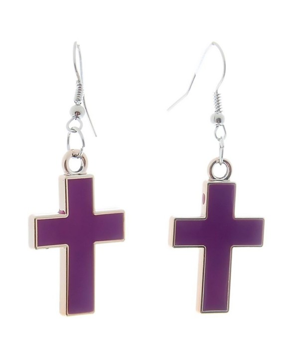 Stylish Bar Block Dangle Earrings Enamel Jewelry - Cross - CQ189XYR2ZI