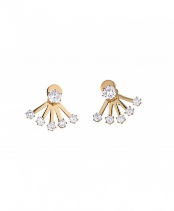 Miss Mozart Stainless Steel Five Rhinestones Ear Jackets Multi-Color Available - Yellow - C412BJAWXR3