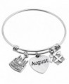 ZuoBao Birthday Gift Jan-Dec Hand Stamped Charm with Birthday Cake Bracelet Birthday Bracelet - August - CT186W5NQSE