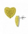 Yellow Canary 3.00 Carat Total Weight Crystal 925 Silver Stud Earrings Heart Shape Cubic Zirconia Stones - CA11LIZDQJF