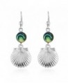 925 Sterling Silver and Shell Dangle Earrings - Abalone - C311V0DYLR1