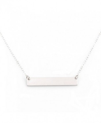 Bar Necklace with Engravable Pendant- Sterling Silver- by Wild Moonstone - CP186E0RHLN