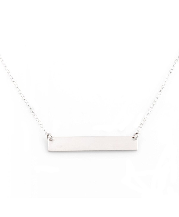 Bar Necklace with Engravable Pendant- Sterling Silver- by Wild Moonstone - CP186E0RHLN