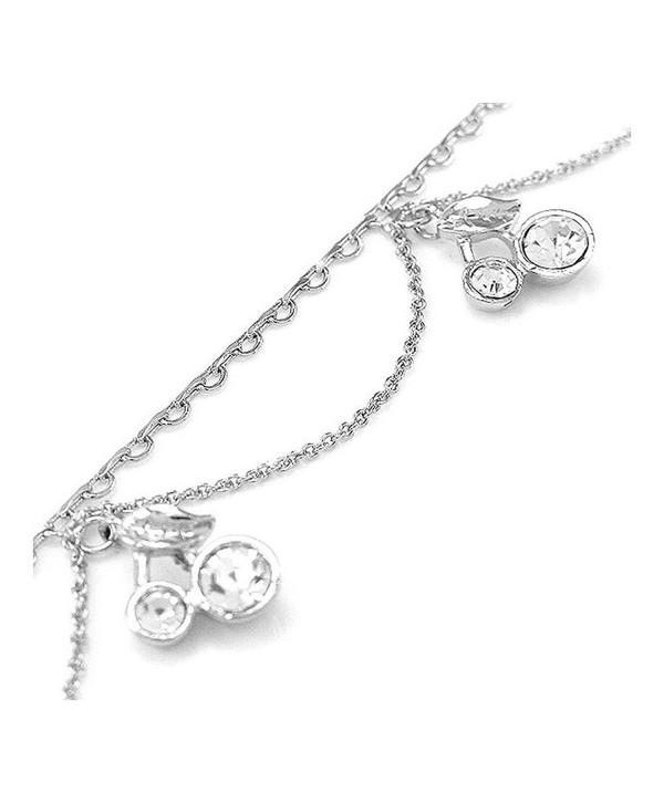 Glamorousky Elegant Cherry Anklet with Silver Austrian Element Crystals (3543) - CF118SOESMX