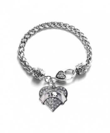 26.2 Runner 1 Carat Classic Silver Plated Heart Clear Crystal Charm Bracelet Jewelry - CW11VDKYYKZ