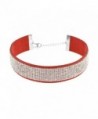 Sanwood Adjustable Rhinestone Velvet Choker Collar Necklace Punk Jewelry - Red + White - C417YENWQDD