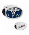 CharmSStory Nurse Nursing RN Registered Caduceus Charms Heart Photo Beads - CS11X2FCKVT