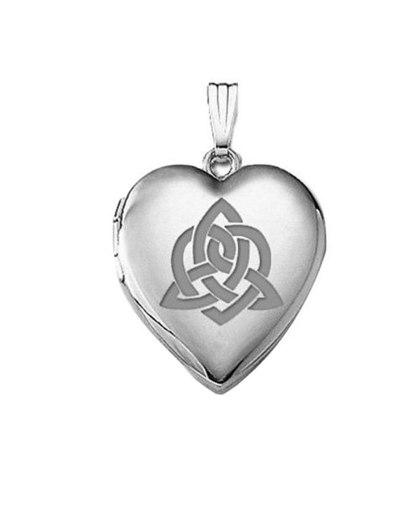 Sterling Silver " Sisters Love " Celtic Heart Locket 3/4 Inch X 3/4 Inch - C611EF63S3D