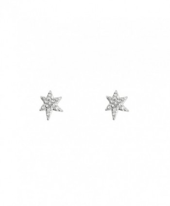 KITSCH Icon Collection Pave Star Earrings - Shine - Silver - CR185AUDDMD