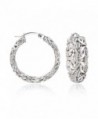 Ross-Simons .925 Sterling Silver Byzantine Hoop Earrings- 1 inch- Includes Presentation Box - CW17YTGN2TQ